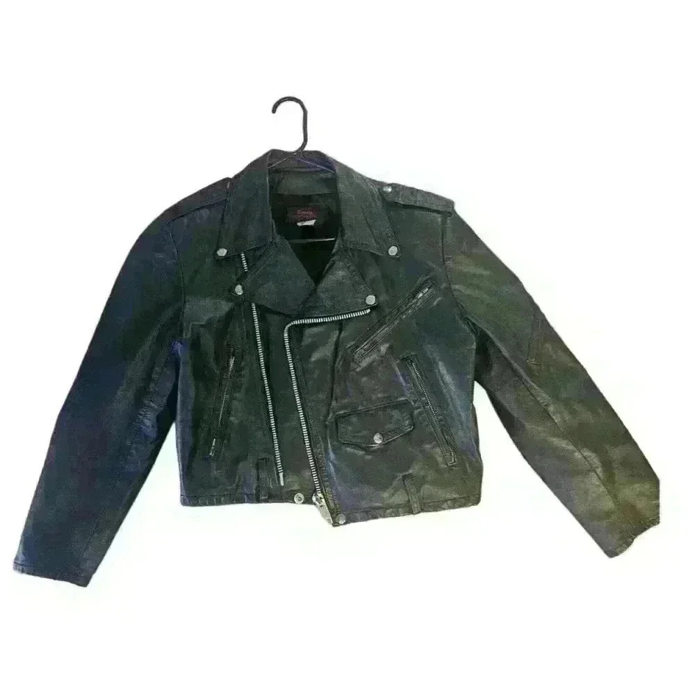 Vintage Women Leather Motorcycle Jacket